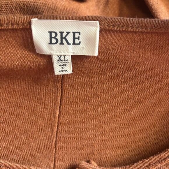 BKE Buckle Tunic Top Womens XL Orange Boho Button Detail Stretch Blouse - Picture 6 of 8